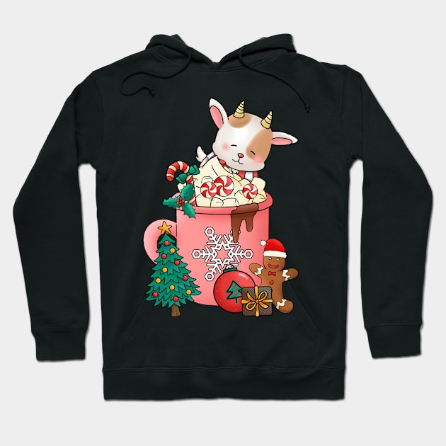 Cute and Lovely Animals with Christmas Vibes Hoodie by Gomqes